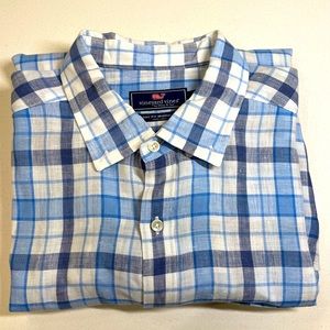Vineyard Vines XXL Plaid Linen Shirt